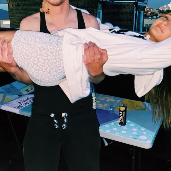 Baby blue cheetah print biker shorts - Picture 5 of 5